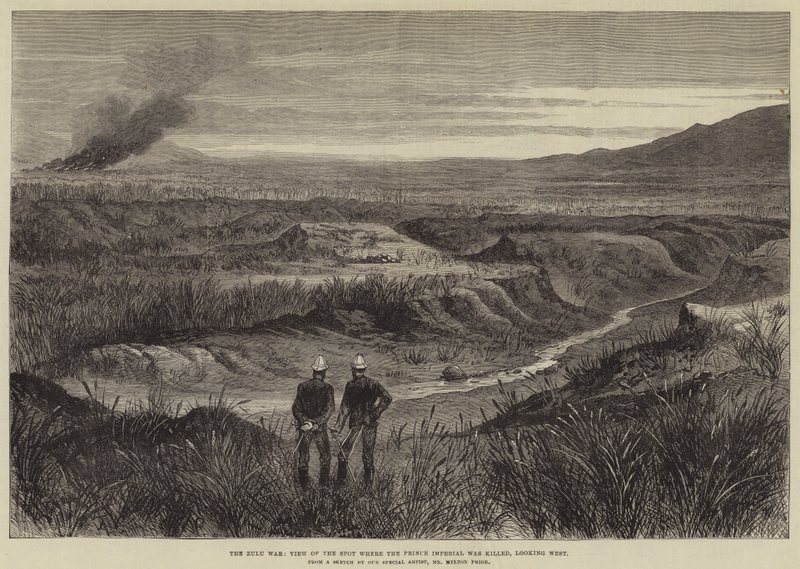 A Guerra Zulu, Vista do local onde o príncipe imperial foi morto, olhando para o oeste de Melton Prior