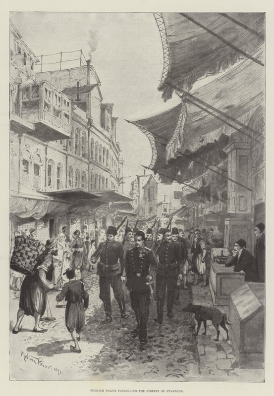 Polícia turca patrulhando as ruas de Stamboul de Melton Prior