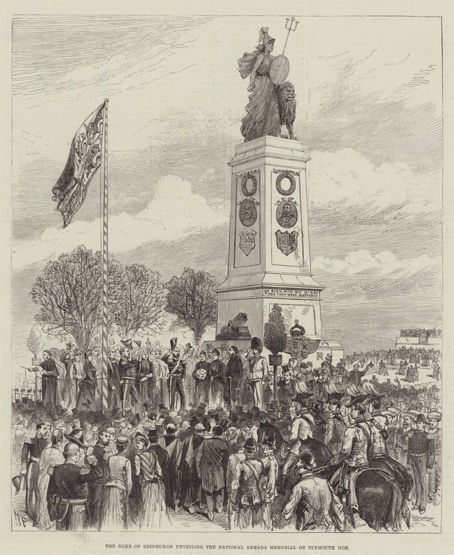O Duque de Edimburgo inaugura o Memorial da Armada Nacional em Plymouth Hoe de Melton Prior