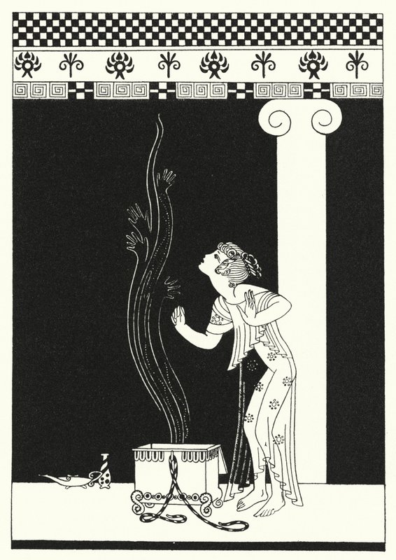 Um enxame de criaturas aladas escovadas por ela (cor litho) de Merlyn Mann