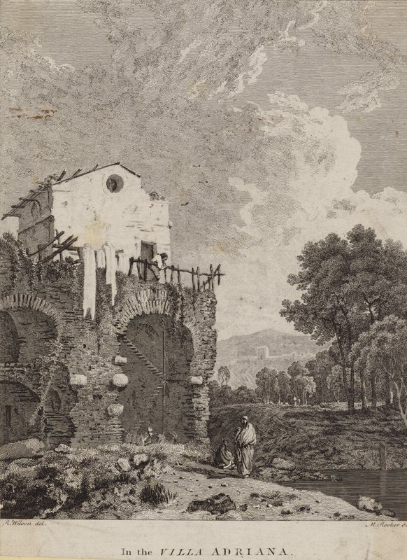 Na Villa Adriana, Itália de Michael 1743 1801 after Rooker