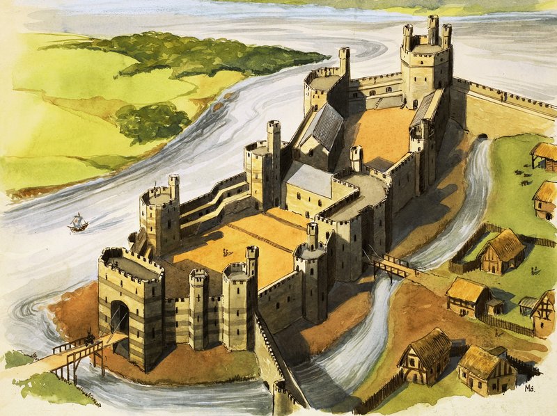 Castelo de Caernarvon no tempo do rei Eduardo I de Michael Godfrey