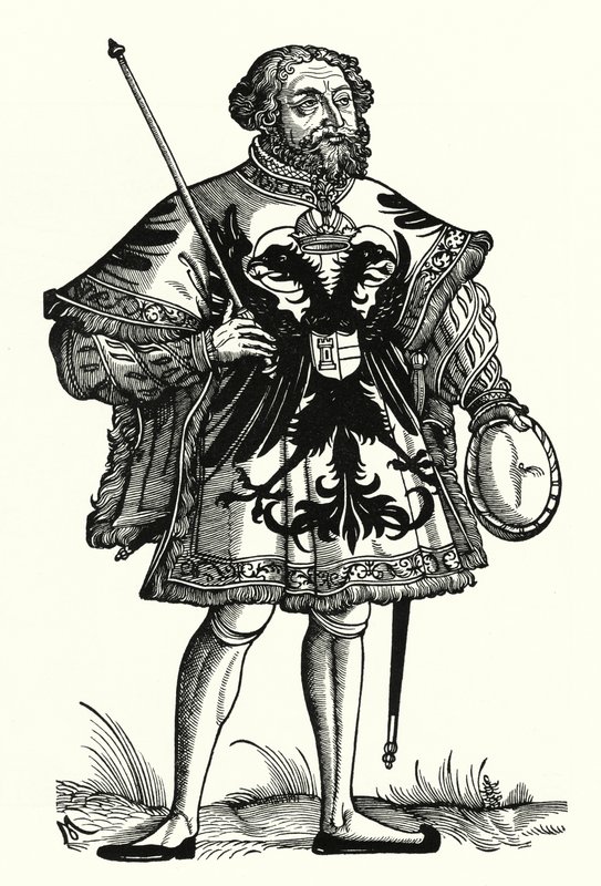 Um Arauto Imperial Alemão (gravura) de Michael Ostendorfer