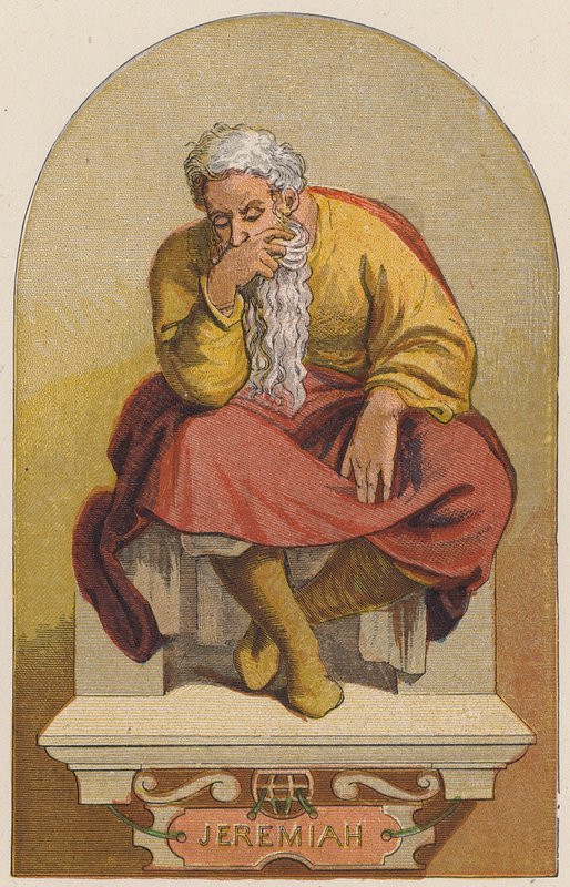 Jeremias (litografia a cores) de Michelangelo (after) Buonarroti