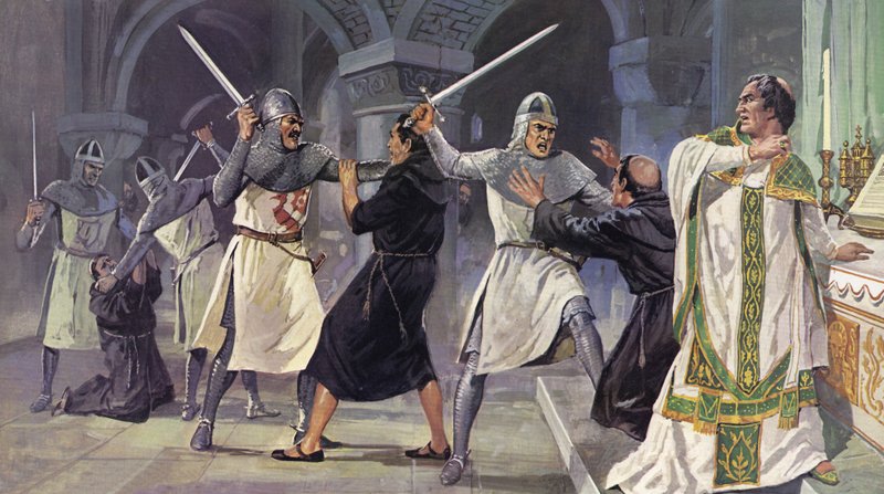 O assassínio de Thomas a Becket (litografia a cores) de Mike (20th century) White