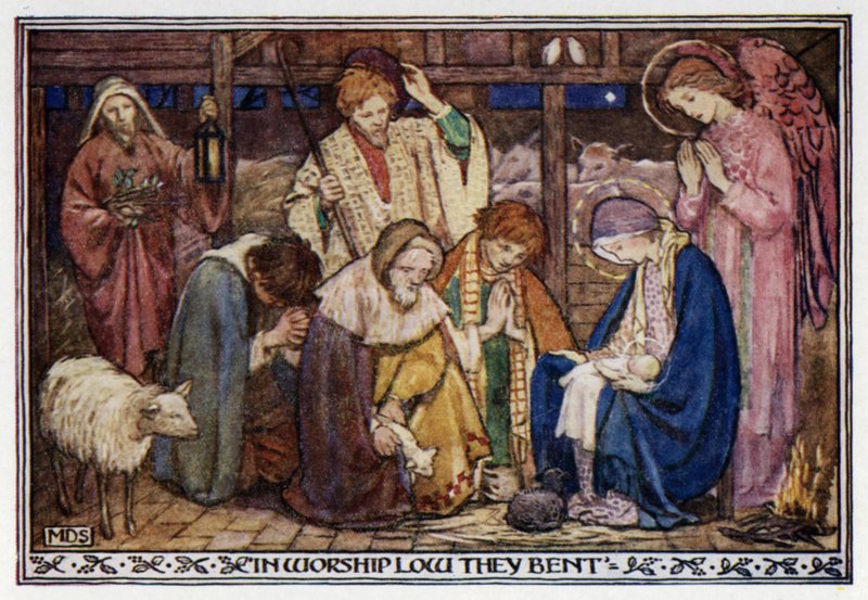 Um cântico para a véspera de Natal. Desconhecido (cor litho) de Minnie Didbin Spooner