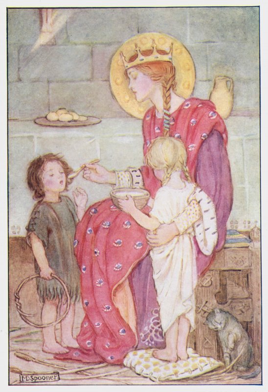 Santa Margarida da Escócia (lito a cores) de Minnie Didbin Spooner