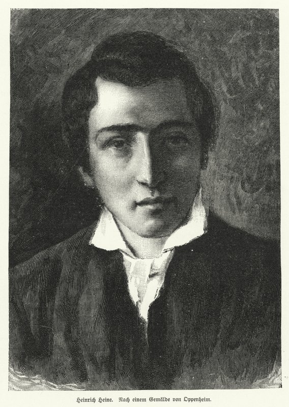 Heinrich Heine, poeta alemão (litho) de Moritz Daniel Oppenheim