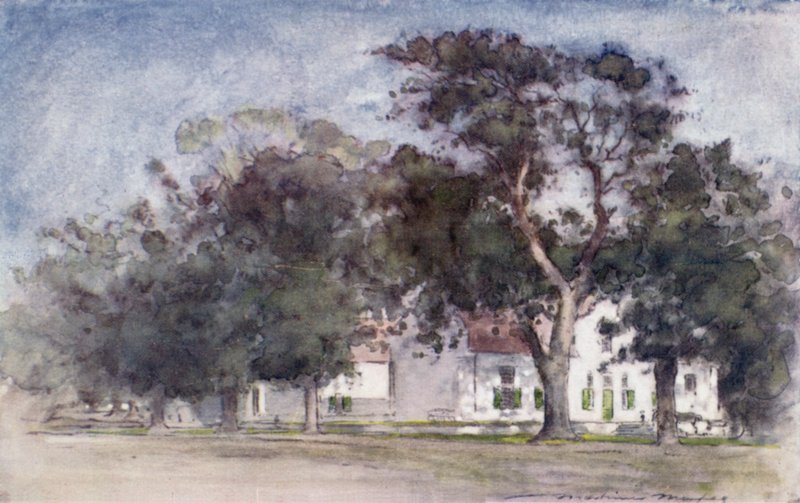 Quinta holandesa em Rodes "Estates, Paarl de Mortimer Ludington Menpes