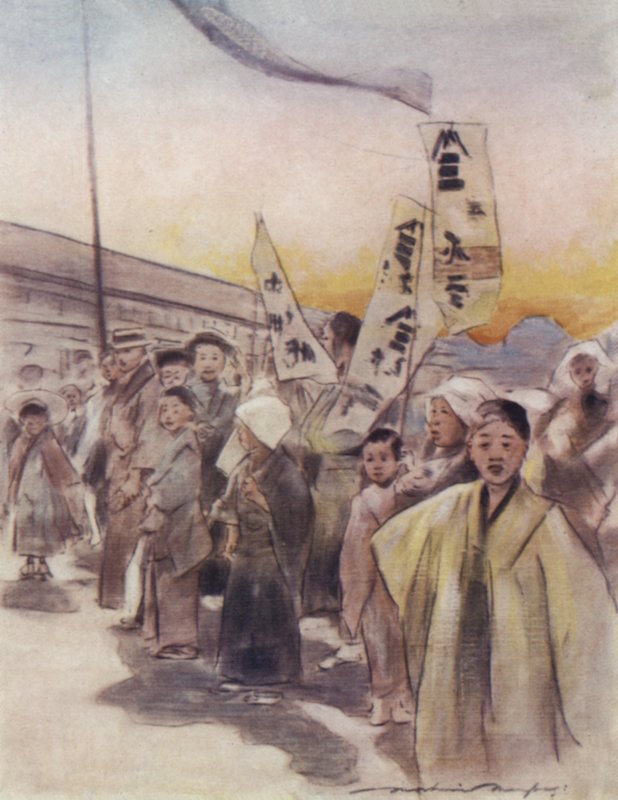 Banners Voando de Mortimer Ludington Menpes