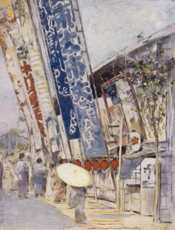 Na rua do teatro de Mortimer Ludington Menpes