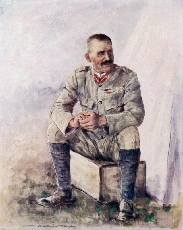 Tenente-general Hector Macdonald fora de Bloemfontein de Mortimer Ludington Menpes
