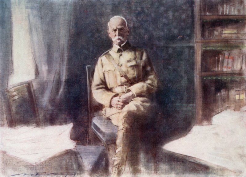 Lord Roberts em seu estudo, na sede, Bloemfontein de Mortimer Ludington Menpes
