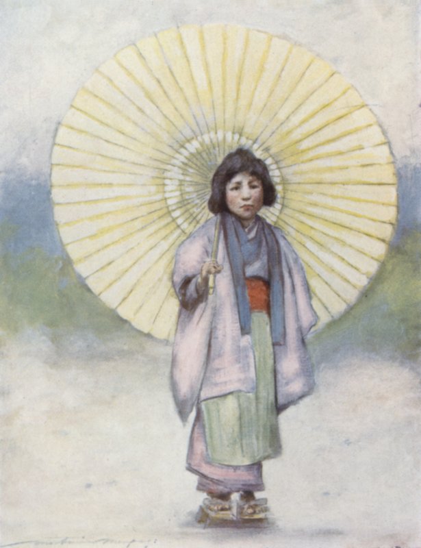A criança e o guarda-chuva de Mortimer Ludington Menpes