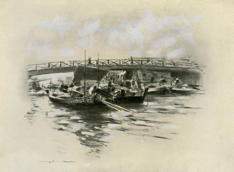O rio Ogara no Tokio de Mortimer Ludington Menpes
