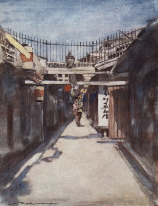 A rua com a galeria de Mortimer Ludington Menpes