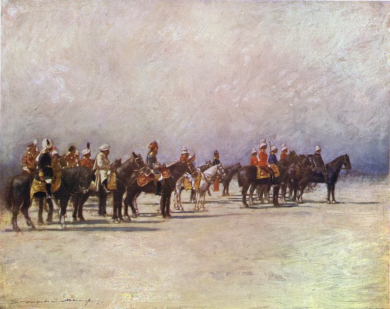 Vice-rei revisando as tropas de Mortimer Ludington Menpes