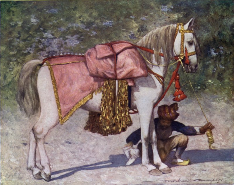 Um famoso cavalo conduzido no séquito do Rao de Cutch de Mortimer Ludington Menpes
