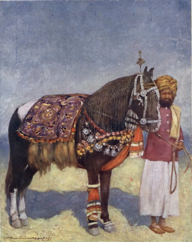 Um cavalo de Jodhpur (cor litho) de Mortimer Ludington Menpes