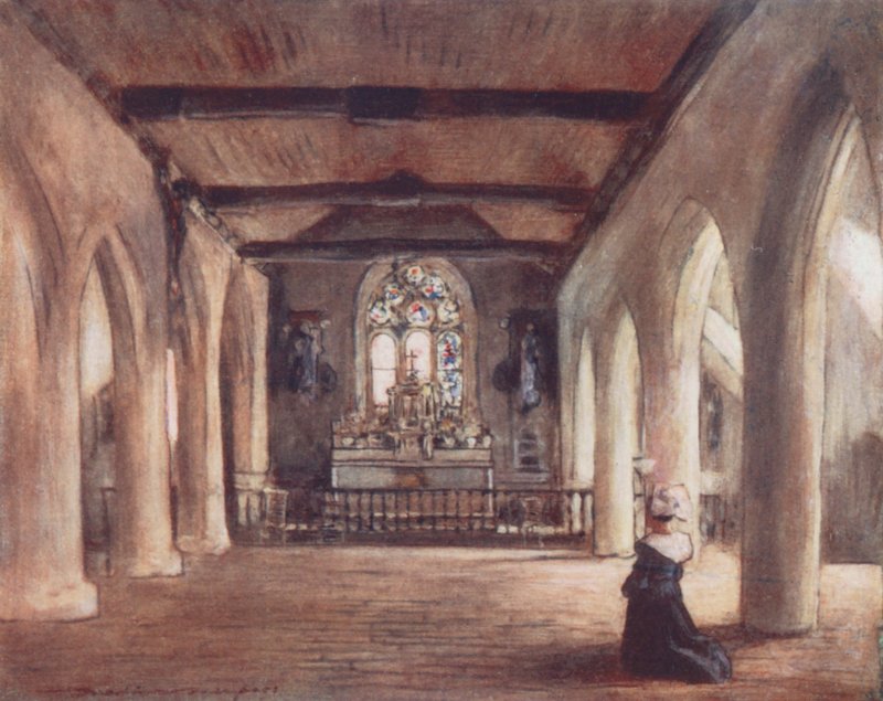 Igreja de São Mody (litografia a cores) de Mortimer Ludington Menpes