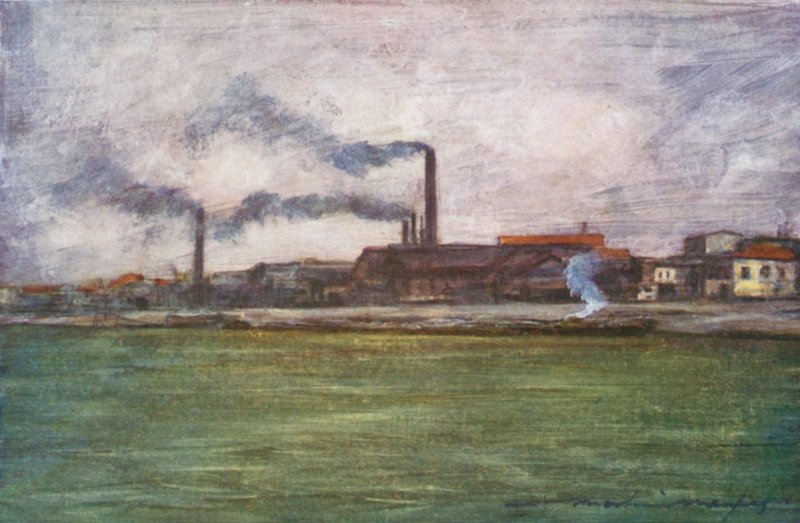 Chaminés da fábrica de Mortimer Ludington Menpes