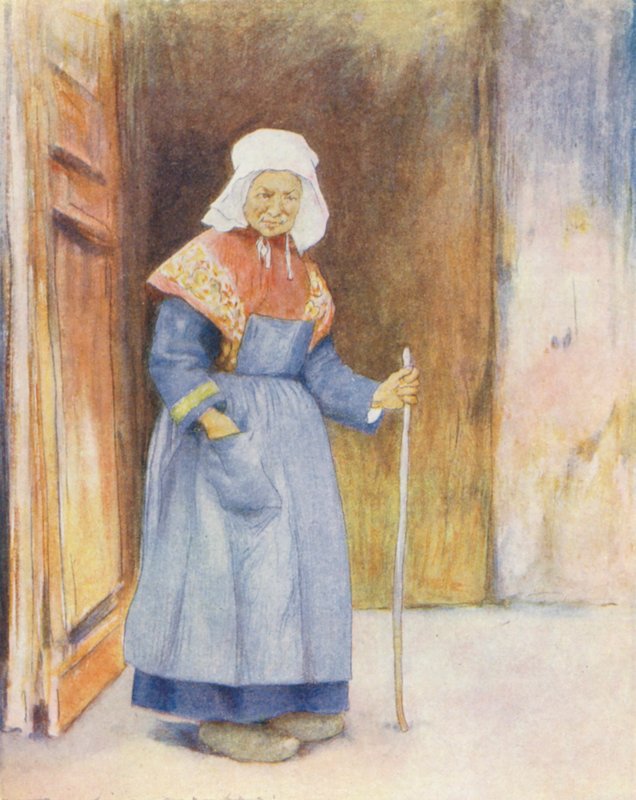No Pórtico da Catedral, Quimper (litografia a cores) de Mortimer Ludington Menpes