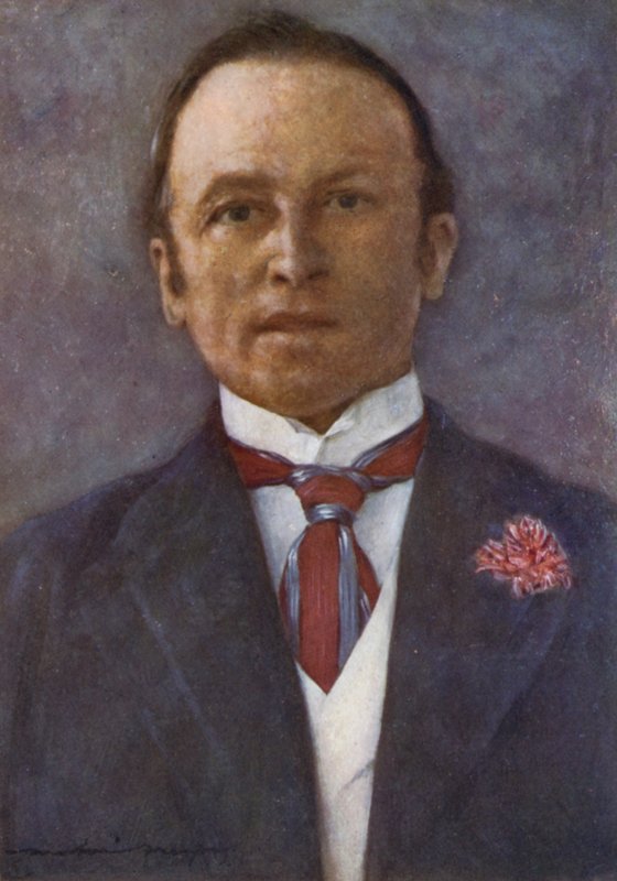 Lord Curzon em seu Estudo em Delhi (cor litho) de Mortimer Ludington Menpes