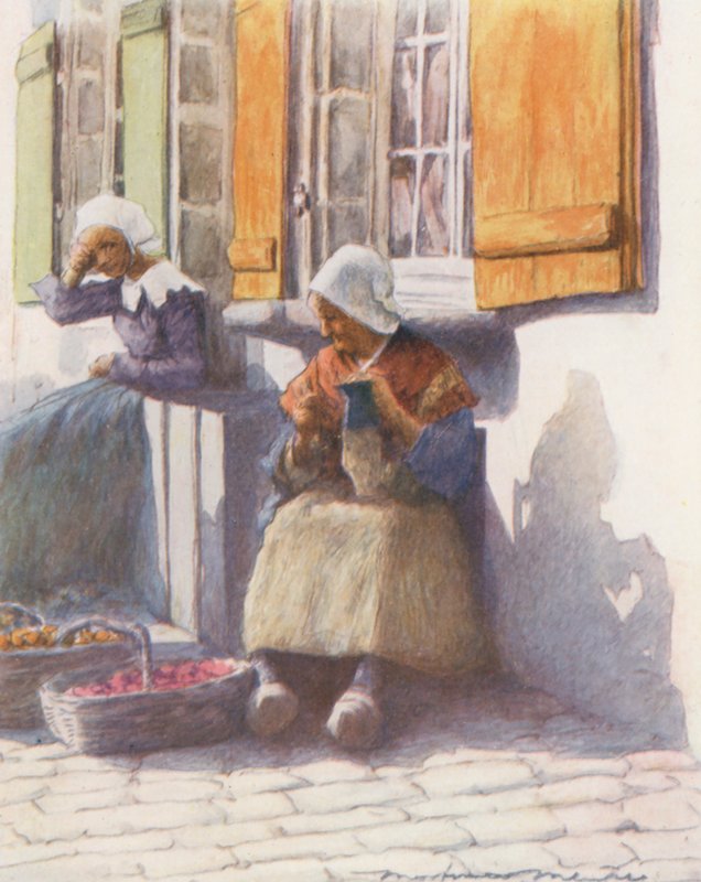 No cais de Pont-Aven (litografia a cores) de Mortimer Ludington Menpes