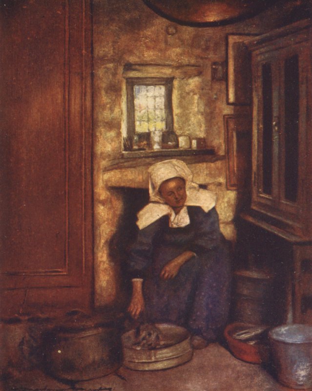 Preparação da refeição do meio-dia (litografia a cores) de Mortimer Ludington Menpes