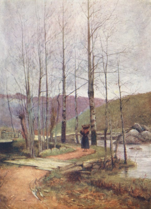 A ponte, Pont-Aven (litografia a cores) de Mortimer Ludington Menpes