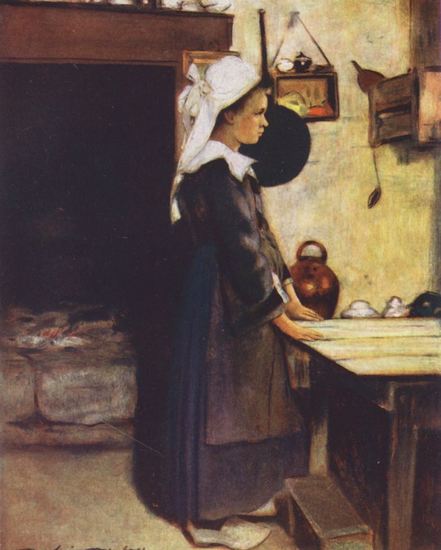 A pequena dona de casa (litografia a cores) de Mortimer Ludington Menpes
