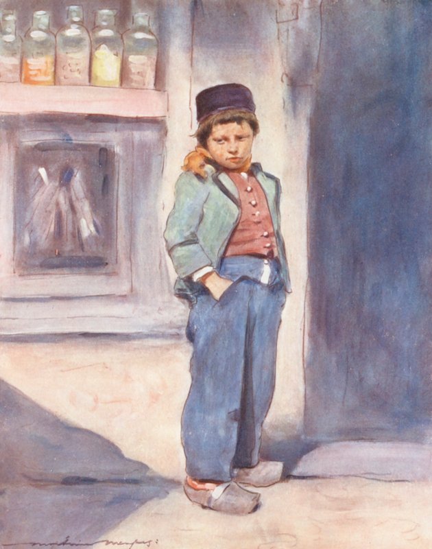 Crianças do Mundo: Bretão, duro de roer (litografia a cores) de Mortimer Ludington Menpes