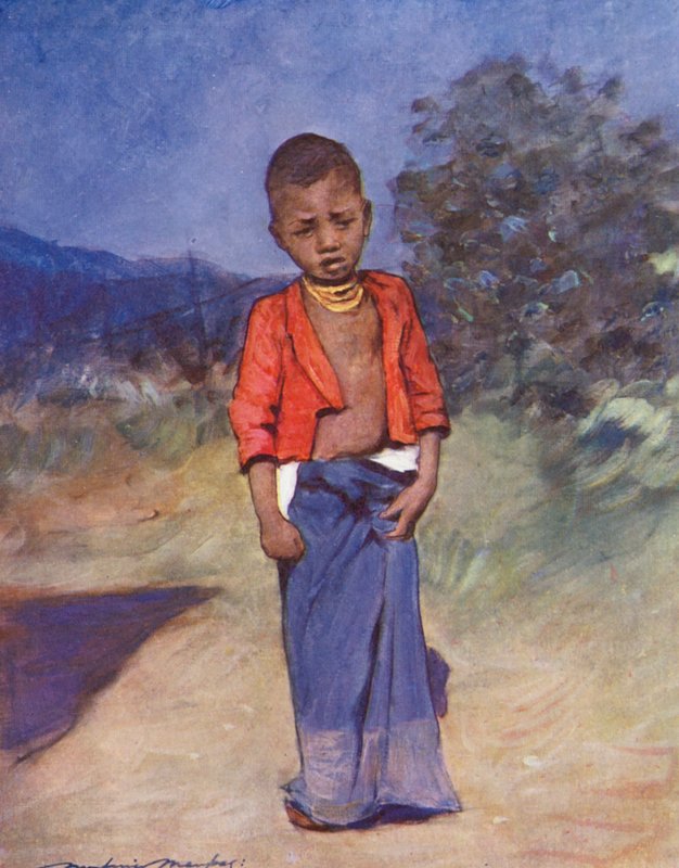 Crianças do Mundo: Birmanês, O Casaco Vermelho (litografia a cores) de Mortimer Ludington Menpes