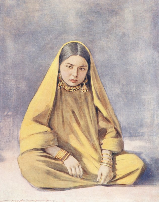 As crianças do mundo: Cashmere, A Stolid Sitter (litografia a cores) de Mortimer Ludington Menpes