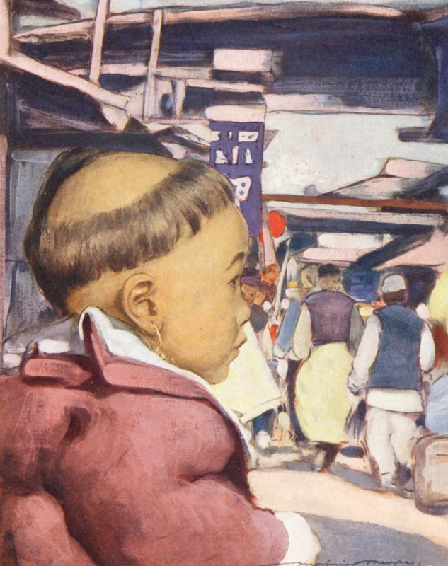 As crianças do mundo: Chinês, Um bebé de Cantão (litografia a cores) de Mortimer Ludington Menpes