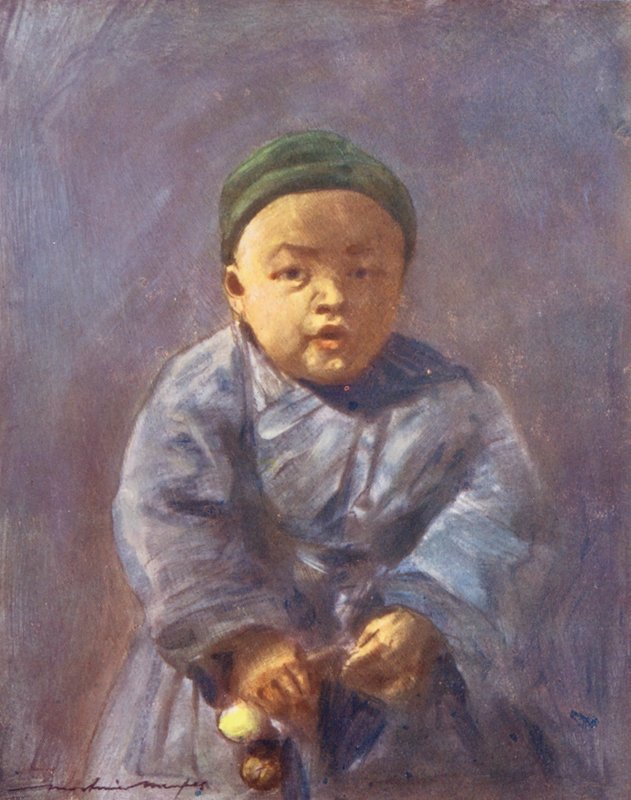 As crianças do mundo: Chinês, Gordinho (litografia a cores) de Mortimer Ludington Menpes