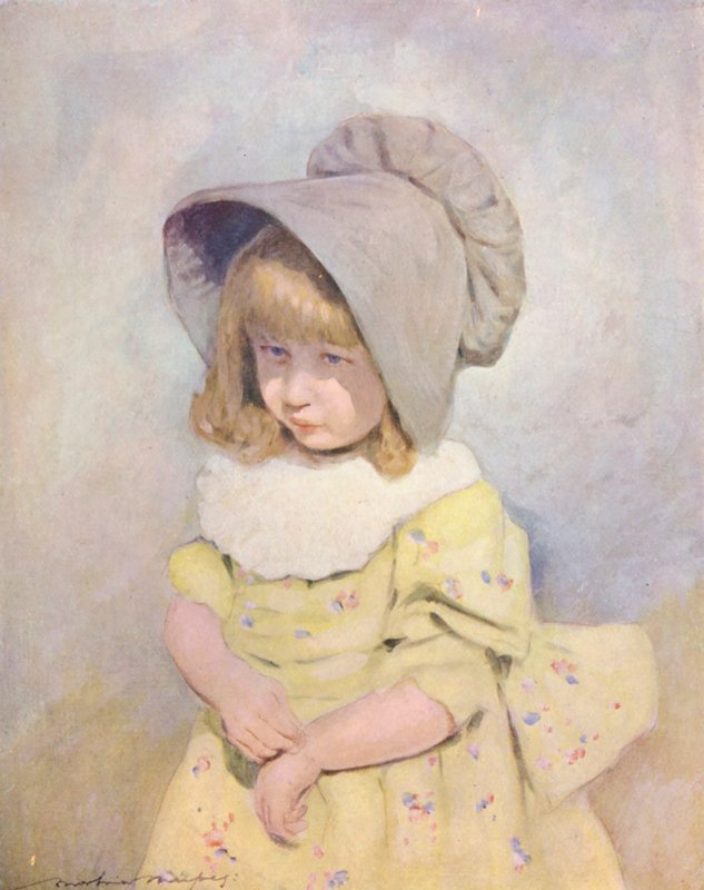 Crianças do Mundo: Inglês, Lilac Sunbonnet (litografia a cores) de Mortimer Ludington Menpes