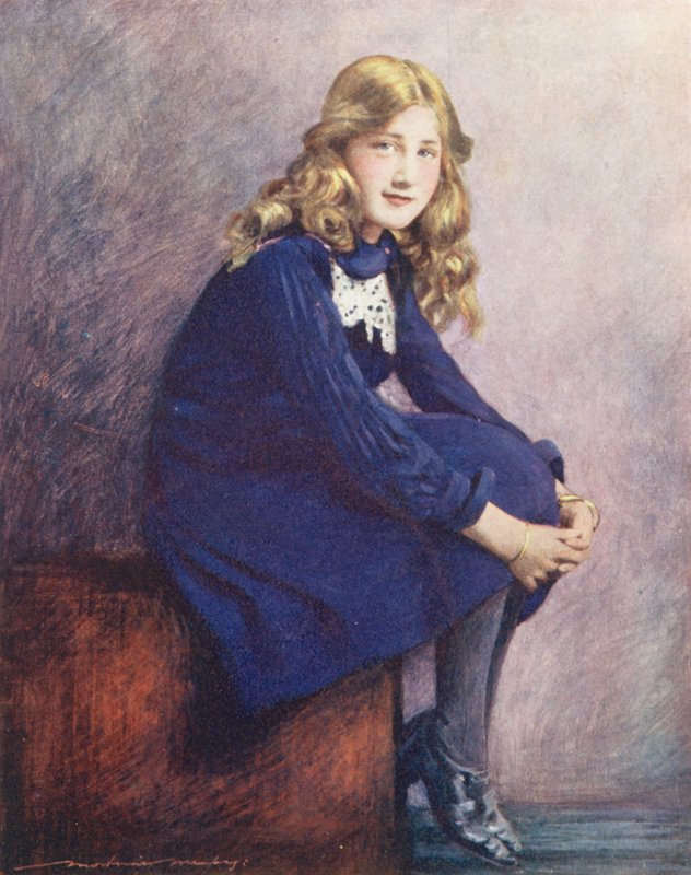 Crianças do Mundo: Inglês, Sweet Innocence (litografia a cores) de Mortimer Ludington Menpes