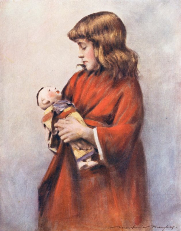 Crianças do Mundo: Inglês, The Doll (litografia a cores) de Mortimer Ludington Menpes