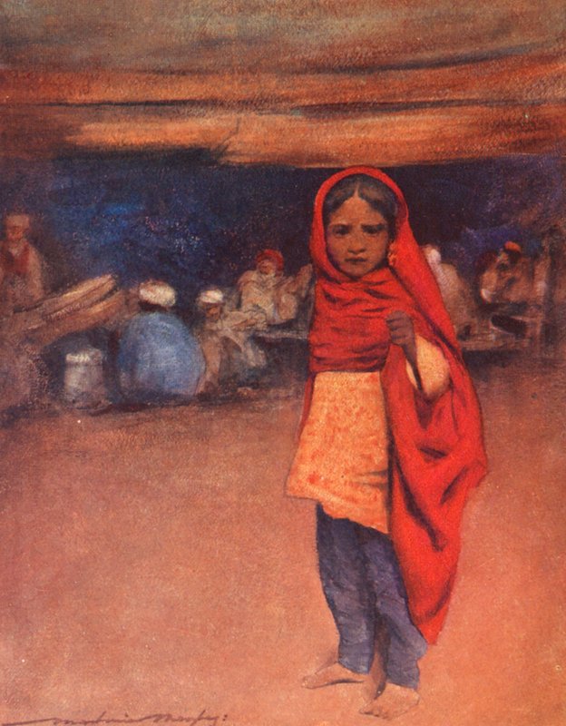 As crianças do mundo: Indian, The End of the Day (litografia a cores) de Mortimer Ludington Menpes