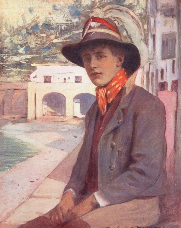 Crianças do mundo: Italiano, Em Capri (litografia a cores) de Mortimer Ludington Menpes