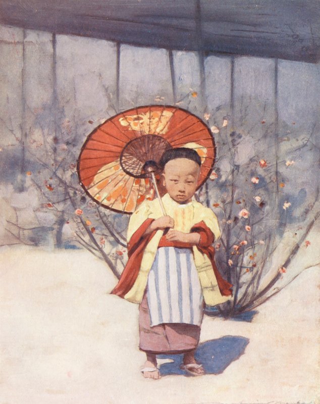 As crianças do mundo: Japonês, um dos nossos novos aliados (litografia a cores) de Mortimer Ludington Menpes