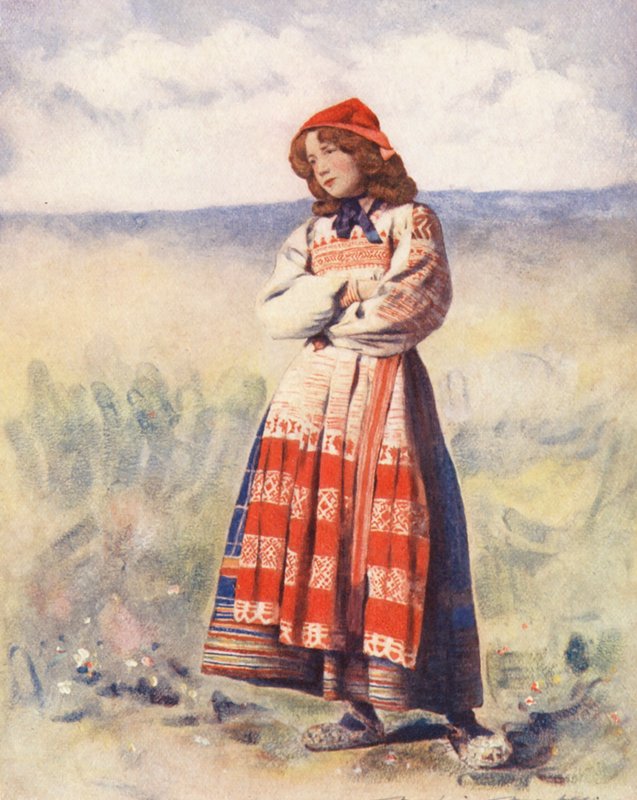 As crianças do mundo: Russo, à espera (litografia a cores) de Mortimer Ludington Menpes