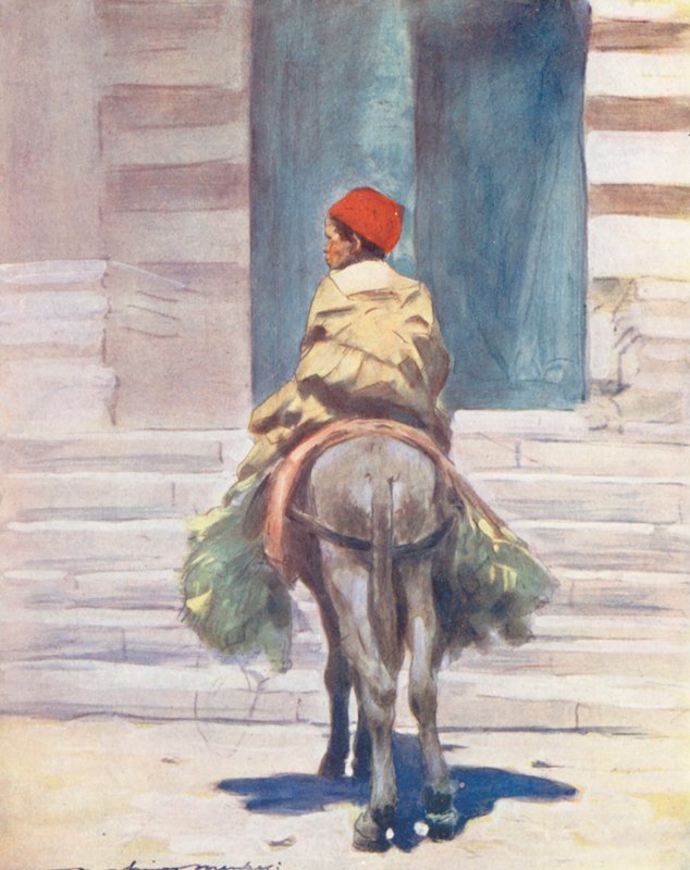 As crianças do mundo: O Passeio do Burro (litografia a cores) de Mortimer Ludington Menpes