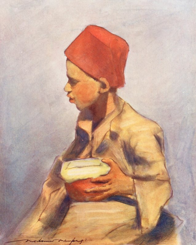 As crianças do mundo: A refeição do meio-dia (litografia a cores) de Mortimer Ludington Menpes