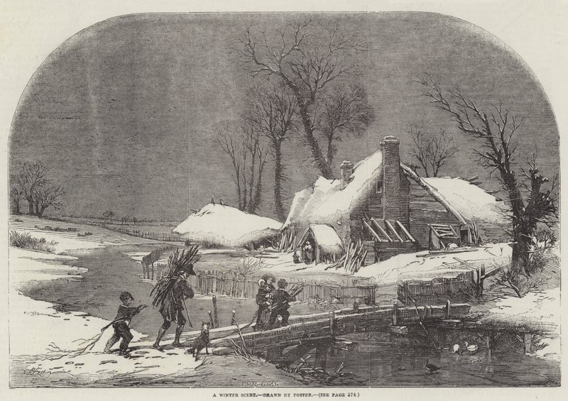 Uma cena de inverno de Myles Birket Foster