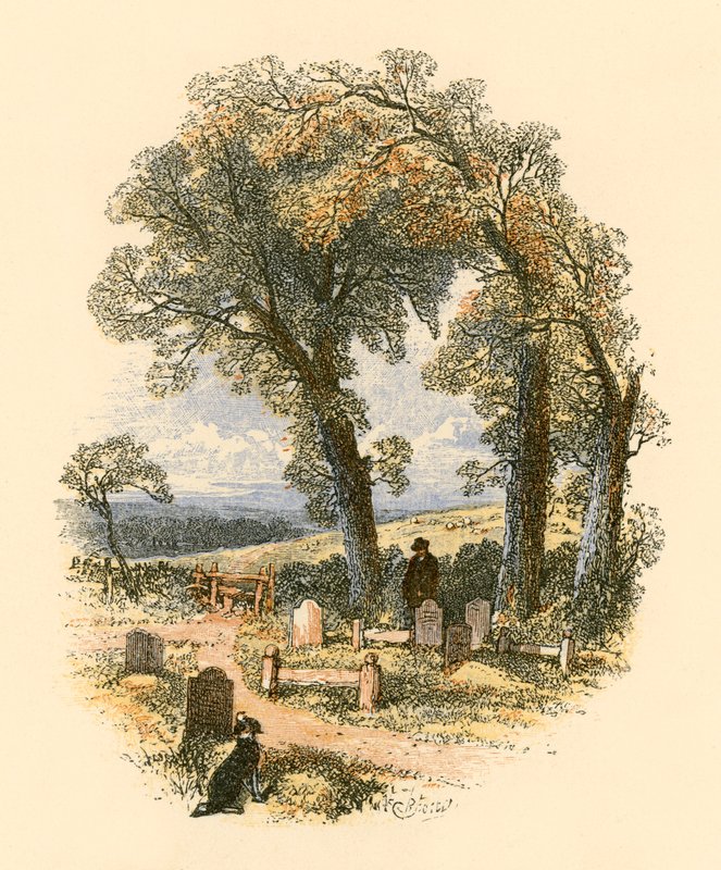 Uma cena do cemitério de Myles Birket Foster