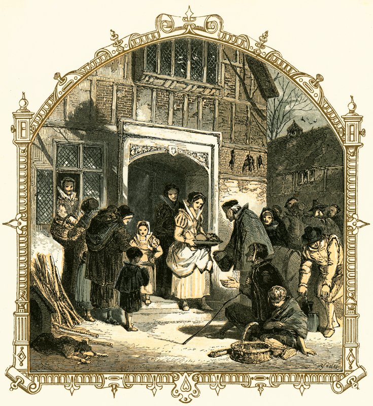Caridade no Natal de Myles Birket Foster