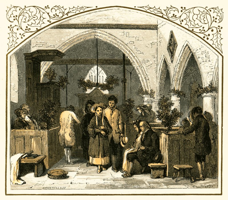 Decking da igreja no Natal de Myles Birket Foster