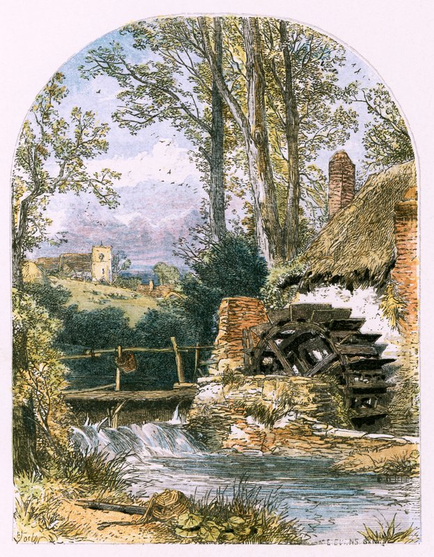 Ilustração para &39;The Deserted Village&39; de Myles Birket Foster